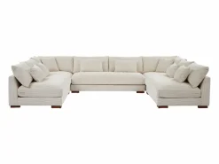 Vente-unique Gran sofá rinconera panorámico de pana SPERONE Beige Online