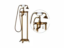 Valaz Grifo bañera de pie retro FLORINA envejecido Dorado Discount