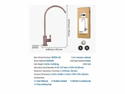 Grifo de Agua Potable SucceBuy sin Plomo en Acero Inoxidable, Grifo de Ósmosis Inversa con Válvula en Latón Macizo, Anticorrosivo y Duradero, para Cocina^ Best