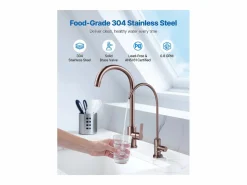 Grifo de Agua Potable SucceBuy sin Plomo en Acero Inoxidable, Grifo de Ósmosis Inversa con Válvula en Latón Macizo, Anticorrosivo y Duradero, para Cocina^ Best