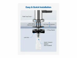 Grifo de Agua Potable SucceBuy sin Plomo en Acero Inoxidable, Grifo de Ósmosis Inversa con Válvula en Latón Macizo, Filtrado de Arco Alto, para Fregadero Cocina^ New