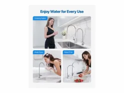 Grifo de Agua Potable SucceBuy sin Plomo en Acero Inoxidable, Grifo de Ósmosis Inversa con Válvula en Latón Macizo, Filtrado de Arco Alto, para Fregadero Cocina^ New