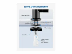 Grifo De Cocina|Grifo de Agua Potable SucceBuy sin Plomo en Acero Inoxidable, Grifo de Ósmosis Inversa con Válvula en Latón Macizo, Filtrado de Arco Alto, Giratorio 360°