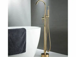 Rea Grifo De Bañera De Suelo Lungo Gold Dorado Clearance