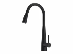 Vente-unique Grifo de cocina con ducha extraíble de acero inoxidable - mate - RONA Negro Clearance