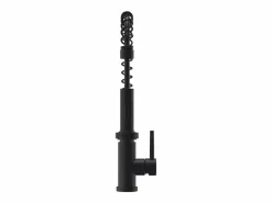 Vente-unique Grifo de cocina con ducha extraíble de acero inoxidable - mate - ROFLEX Negro Online