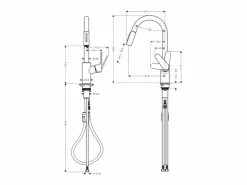 HANSGROHE Grifo De Cocina|Grifo de cocina con ducha Focus M41 240 2 chorros mate