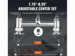 Grifo de Cocina, SucceBuy Grifo de Fregadero de Cocina Comercial con Rociador de Prelavado, 66 cm de Altura Plateado