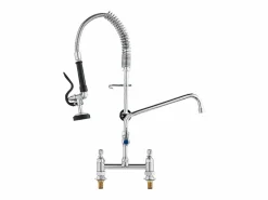 Grifo de Cocina, SucceBuy Grifo de Fregadero de Cocina Comercial con Rociador de Prelavado, 66 cm de Altura Plateado