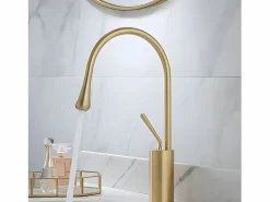 MIRLO Grifo lavabo giratorio monomando CALGARY 38 oro cepillado Dorado Online