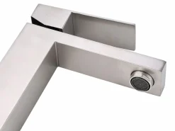 Shower & Design Grifo mezclador de acero inoxidable, acero inoxidable cepillado, Largo: 5 cm x Altura: 17,3 cm x Pr. : 15,2 cm, CANILAS Plateado Clearance