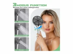 Grifo mezclador de baño con ducha de mano, grifo de pared de acero inoxidable, monomando, instalación vista para baño^NETTLIFE Hot