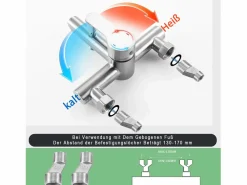 Grifo mezclador de baño con ducha de mano, grifo de pared de acero inoxidable, monomando, instalación vista para baño^NETTLIFE Hot