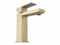 Shower & Design Grifo mezclador mecánico cuadrado en acero inoxidable cepillado - - Alt. 17,8 - CANILAS Dorado Discount