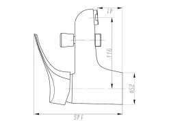 Rousseau Grifo|Grifo mezclador mecánico para bañera/ducha Edinburgh en latón blanco, cartucho cerámico Ø40mm, ahorro de agua, estilo clásico
