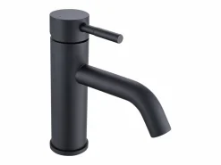 Grifo mezclador redondo de acero inoxidable cepillado, mate, An. 5,1 x Alt. 17 x Pr 16,3 cm, SALAVAN^Shower & Design New