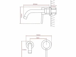 Valaz Grifo monomando lavabo empotrado BRAMPTON mate Negro Online