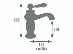 Grifo monomando para lavabo MARPLE cromado, cartucho cerámico 35 mm, ahorro de agua, cuerpo de latón, flexible inox F3/8^Rousseau Sale
