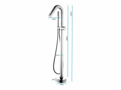 Valaz Grifo sobre SUELO monomando para bañera/ducha PILOS cromado Plateado Best