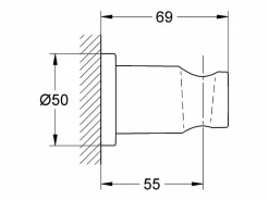 GROHE Soporte de pared para teleducha Rainshower Hard Graphite Brushed Gris claro Online
