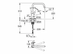 Start 2021 grifo de cocina monomando caño alto cromo^GROHE