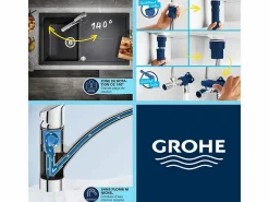 GROHE Start grifo de cocina caño alto mate Negro Clearance