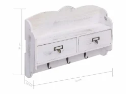 Garden Furniture Perchero|Gryfel Perchero de pared de madera 50x10x34 cm