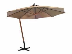 Gryndis Sombrilla jardín colgante con palo madera abeto taupe 3,5x2,9 m^Garden Furniture Outlet