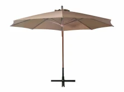 Gryndis Sombrilla jardín colgante con palo madera abeto taupe 3,5x2,9 m^Garden Furniture Outlet