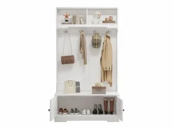 ModernLuxe Guardarropa - 4 ganchos y 4 compartimentos - Blanco Clearance