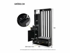 Guardarropa con 3 cajones, 1 puerta y zapatero - 100 x 35 x 180 cm - MDF -^Merax Best