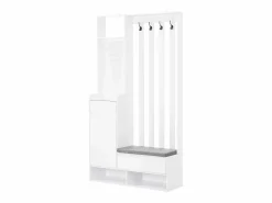 Merax Guardarropa con 3 cajones, 1 puerta y zapatero - 100 x 35 x 180 cm - MDF - Blanco Sale