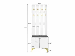 Guardarropa con perchero y banco zapatero - 60,5x35,2x180,5 cm - Tablero de partículas -^Merax Best