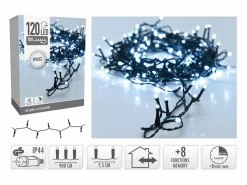 Ledkia Guirnalda Exterior Cable Negro LED Frío 9m Frío 5000K Blanco Clearance