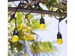 Ledkia Guirnalda Exterior con Bombillas LED E27 5.5m IP65 Negro Amarillo Multicolor
