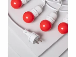 Ledkia Guirnalda Luminosa|Guirnalda Exterior con Bombillas LED E27 5.5m IP65 Blanco Rojo