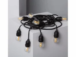 Guirnalda Exterior con Bombillas LED E27 Filamento 5.5m IP65 Negro 4000K Neutro^Ledkia Hot