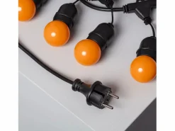 Ledkia Guirnalda Exterior con Bombillas LED E27 5.5m IP65 Negro Naranja Multicolor
