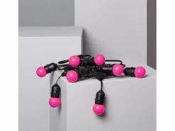 Ledkia Guirnalda Luminosa|Guirnalda Exterior con Bombillas LED E27 5.5m IP65 Negro Rosa