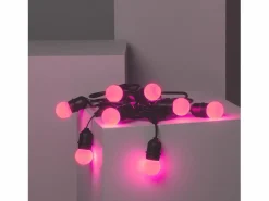 Ledkia Guirnalda Luminosa|Guirnalda Exterior con Bombillas LED E27 5.5m IP65 Negro Rosa