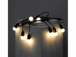Ledkia Guirnalda Luminosa|Guirnalda Exterior con Bombillas LED E27 5.5m IP65 Negro Blanco