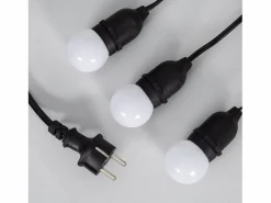 Ledkia Guirnalda Luminosa|Guirnalda Exterior con Bombillas LED E27 5.5m IP65 Negro Blanco
