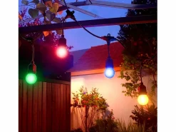 Ledkia Guirnalda Luminosa|Guirnalda Exterior con Bombillas LED E27 5.5m IP65 Negro Azul
