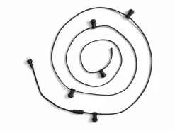 Ledkia Guirnaldas para Exterior IP44 Cable Eléctrico Plano con Portalámparas E27 a Medida 25 m Negro Outlet