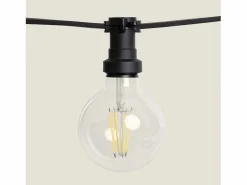 Ledkia Guirnaldas para Exterior IP44 Cable Eléctrico Plano con Portalámparas E27 a Medida 50 m Negro Outlet