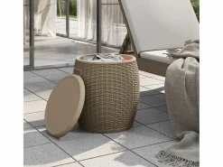 Gyrth Caja de almacenaje de jardín 4 en 1 polipropileno marrón claro^Garden Furniture Hot