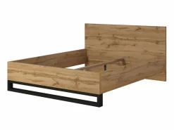 Meublorama Dormitorio Completo|Habitación completa estilo industrial colección MILOS: armario de 3 puertas, cama 160x200, cómoda, mesitas de noche, roble crudo y negro