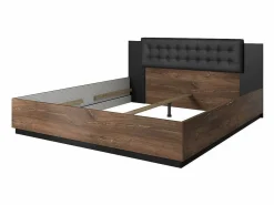 Meublorama Dormitorio Completo|Habitación completa FOX – Armario 200 cm, Cama 160x200 con somier incluido, Cómoda, Mesitas de noche – Roble oscuro