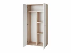 Habitación completa para niños, adolescentes - DENVER - Armario, Cama, biblioteca y estantería^Meublorama Outlet