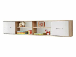 Meublorama Habitación completa para niños y adolescentes, colección DENVER. Armario, cama, biblioteca, mesita de noche y estantería. Marru00f3n Best